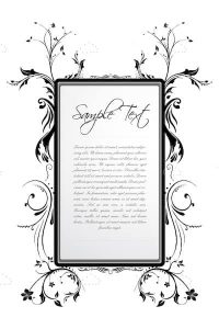 Sample text in floral frame